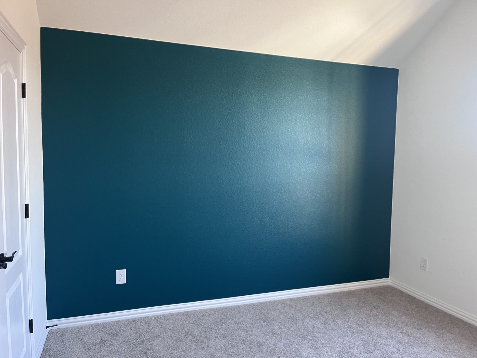 Teal accent wall